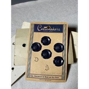 Vintage 30s Sewing Buttons Black Dark Navy Blue Costumakers